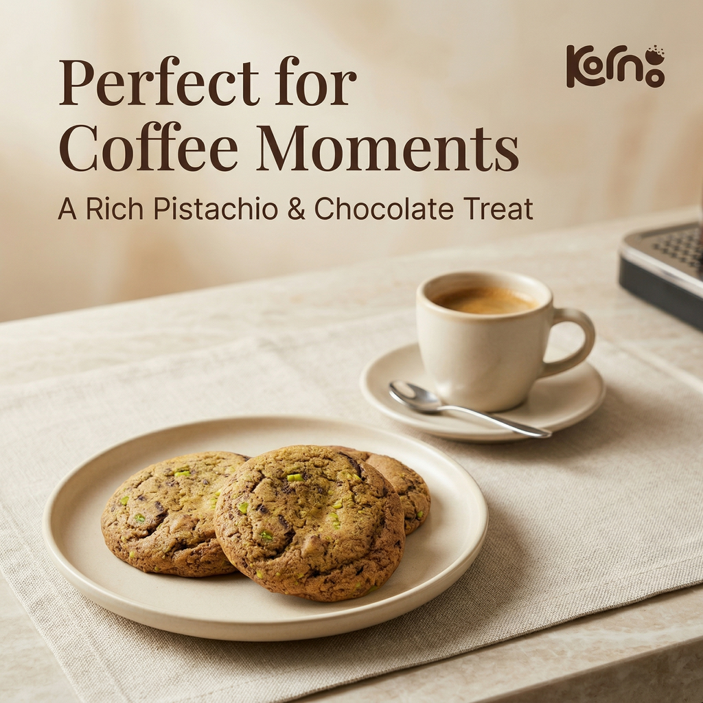 Kornoo Royal Cookie Pistachio & Dark Chocolate 4pcs