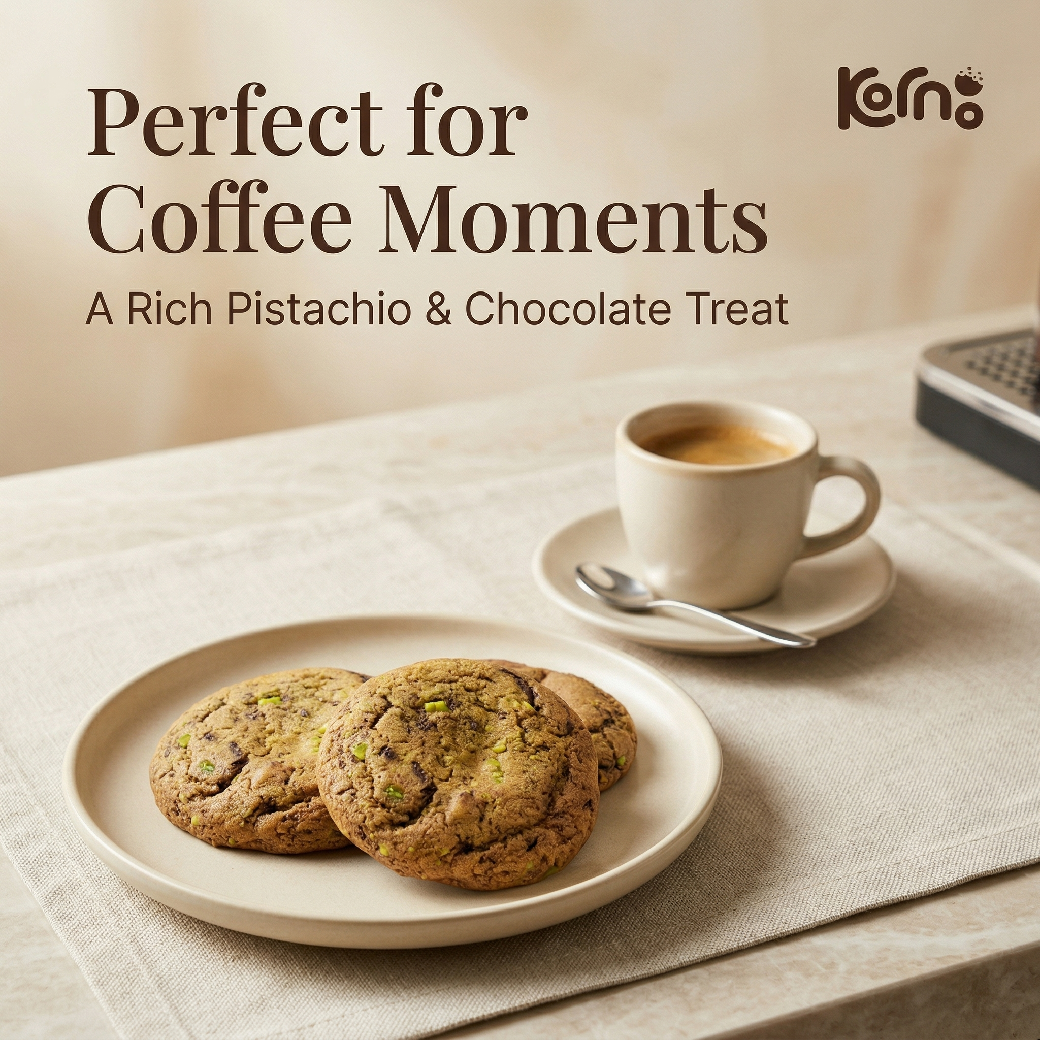 Kornoo Royal Cookie Pistachio & Dark Chocolate 4pcs