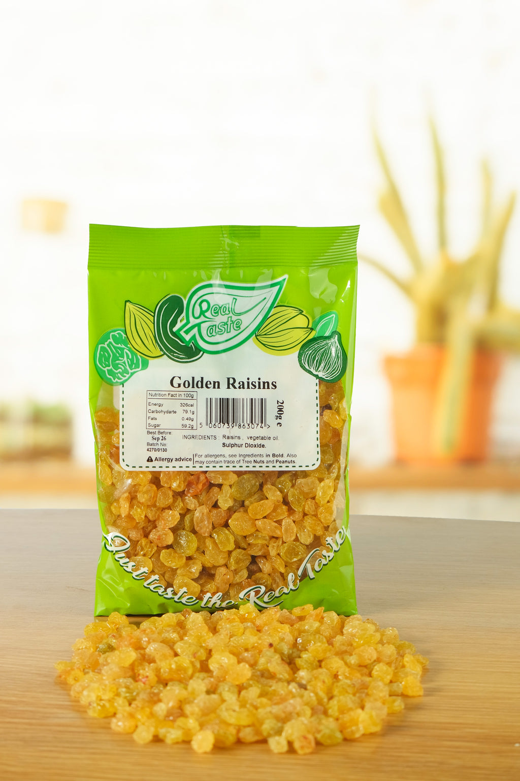 Real Taste Golden Raisins 200g – Plump Sweet Dried Grapes for Snacking