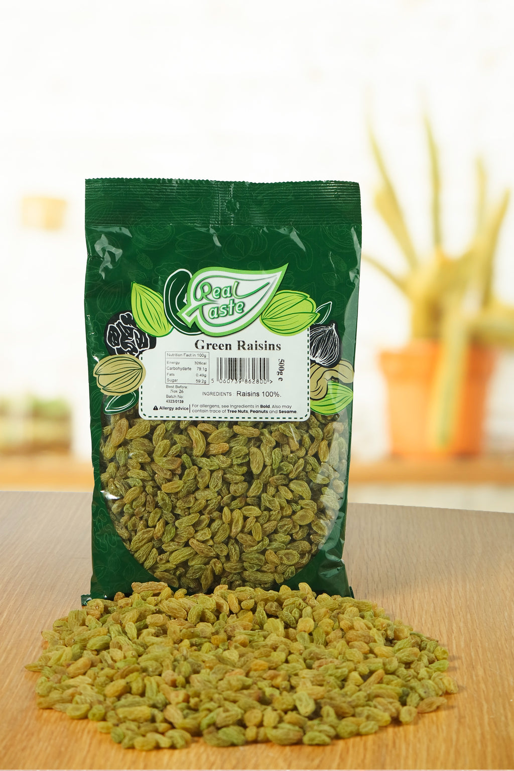 Real Taste Green Raisins 500g – Juicy Light Sweet Dried Grapes